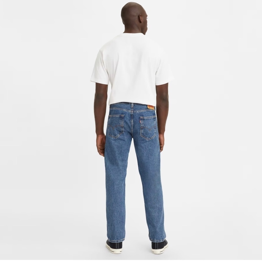 NWT LEVI’S Men's 505™ Straight Regular Fit Jeans, 30W 30L, Medium Stonewash - Picture 3 of 5